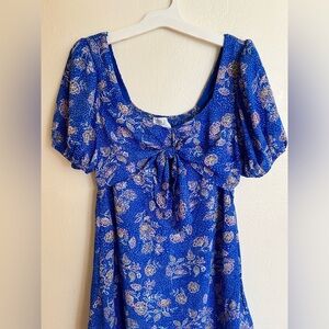 Floral Blue Dress Size M